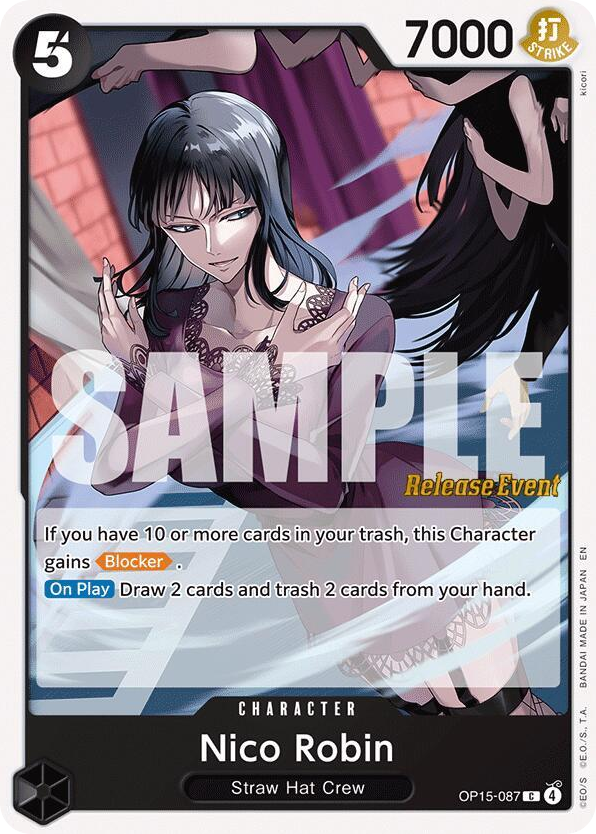 Nico Robin OP15-087 Release Event Stamp card, Adventure on Kami's Island