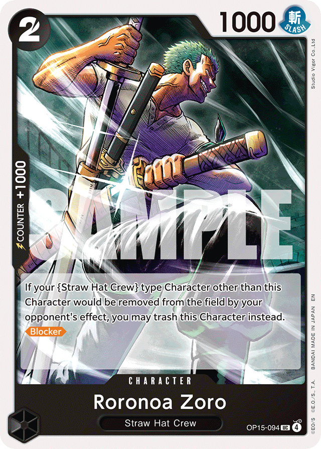 Roronoa Zoro OP15-094 card, Adventure on Kami's Island