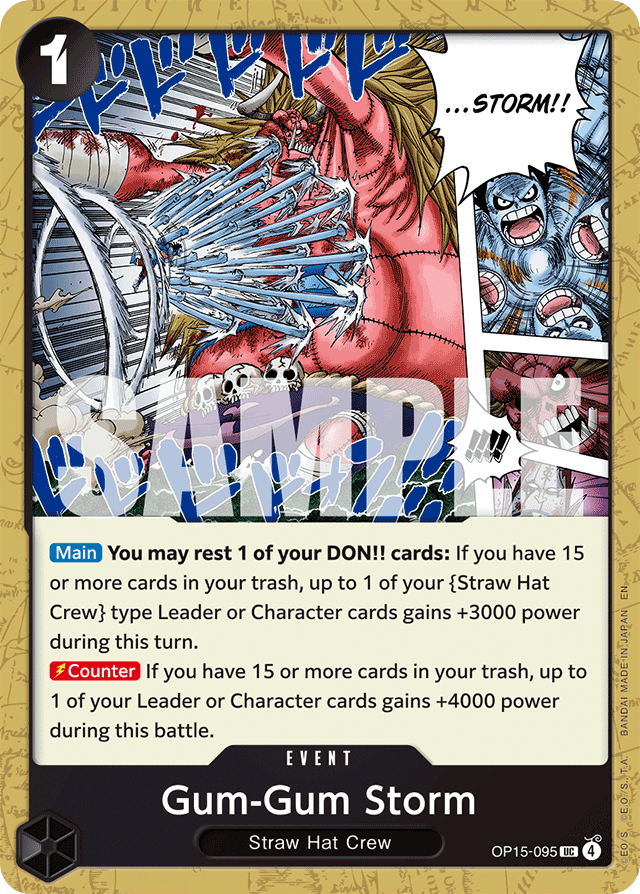 Gum-Gum Storm OP15-095 card, Adventure on Kami's Island