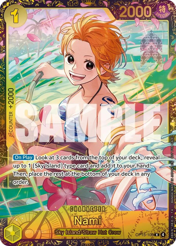 Nami OP15-108 Regionals Alt Art card, Adventure on Kami's Island