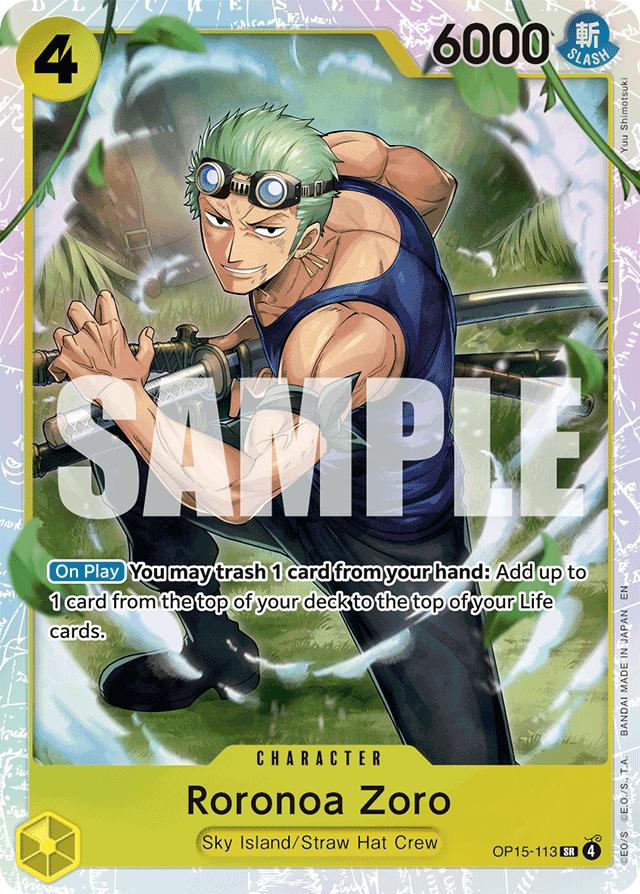 Roronoa Zoro OP15-113 card, Adventure on Kami's Island