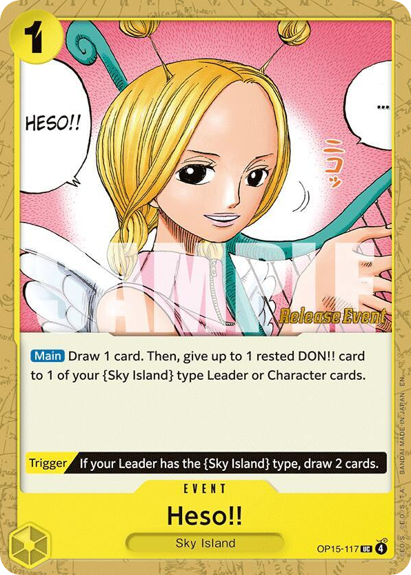 Heso!! OP15-117 Release Event Stamp card, Adventure on Kami's Island