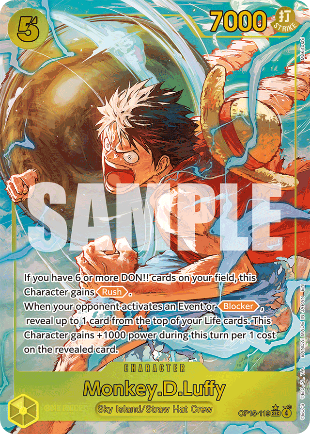 Monkey.D.Luffy OP15-119 Alt Art card, Adventure on Kami's Island