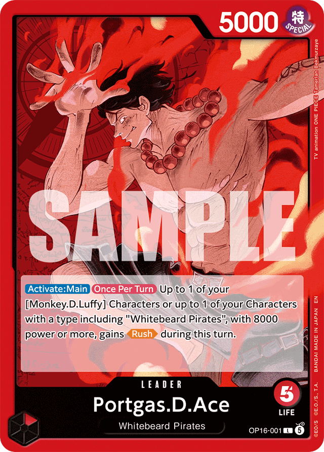 Portgas.D.Ace OP16-001 card, The Time Of Battle