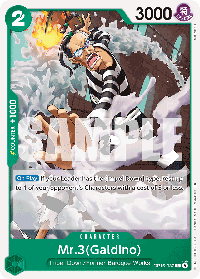 Mr.3(Galdino) OP16-037 card, The Time Of Battle