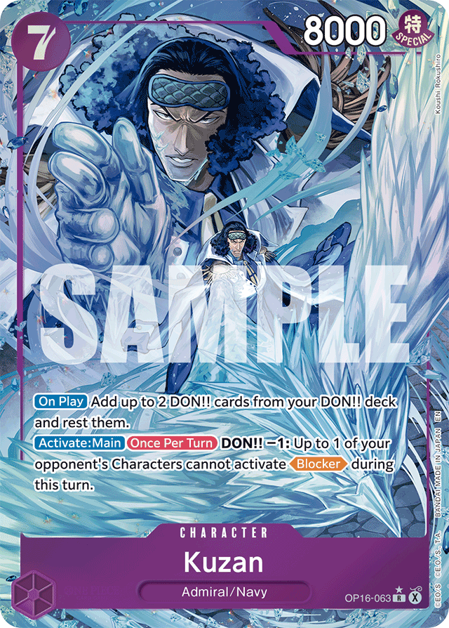 Kuzan OP16-063 Alt Art card, The Time Of Battle