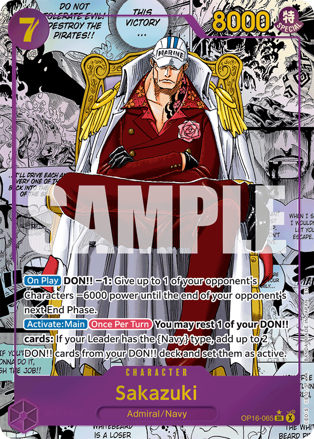 Sakazuki OP16-065 Manga Alt Art card, The Time Of Battle