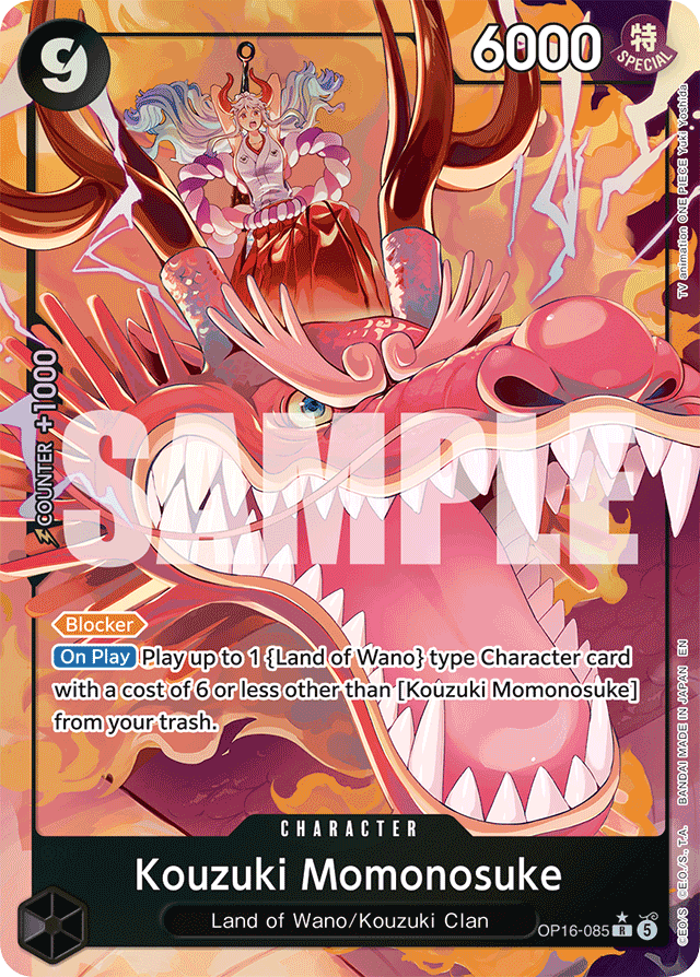 Kouzuki Momonosuke OP16-085 Alt Art card, The Time Of Battle