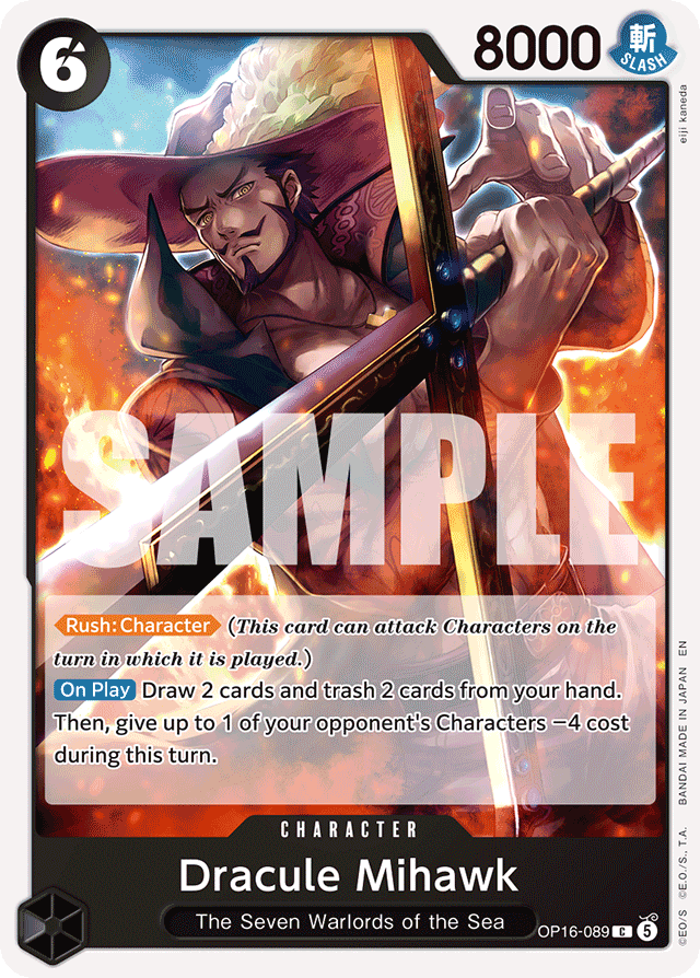Dracule Mihawk OP16-089 card, The Time Of Battle