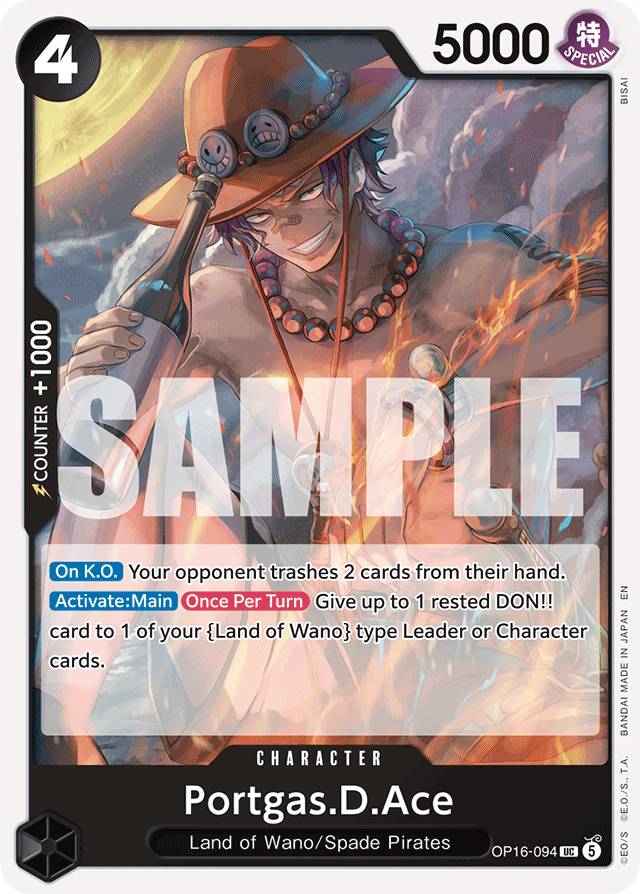 Portgas.D.Ace OP16-094 card, The Time Of Battle