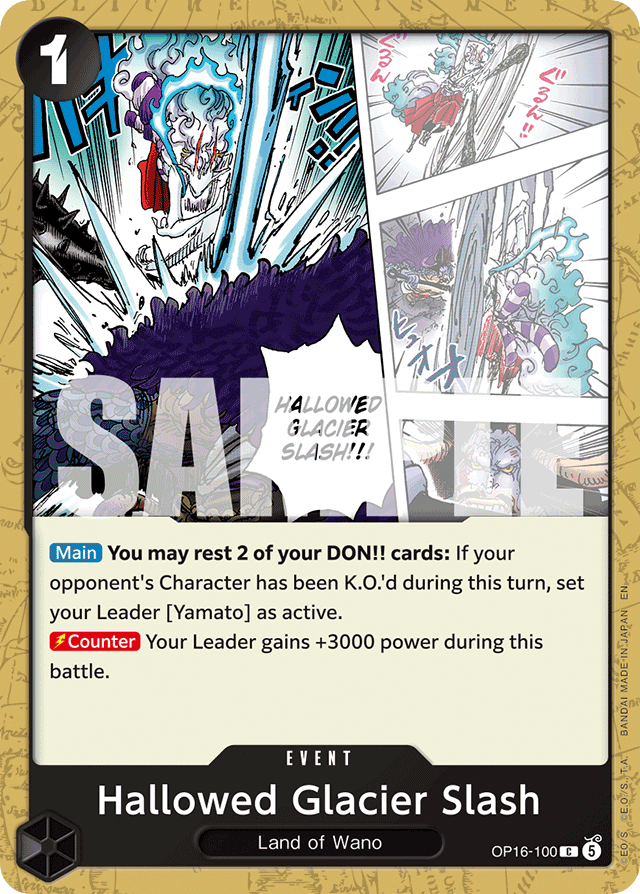 Hallowed Glacier Slash OP16-100 card, The Time Of Battle