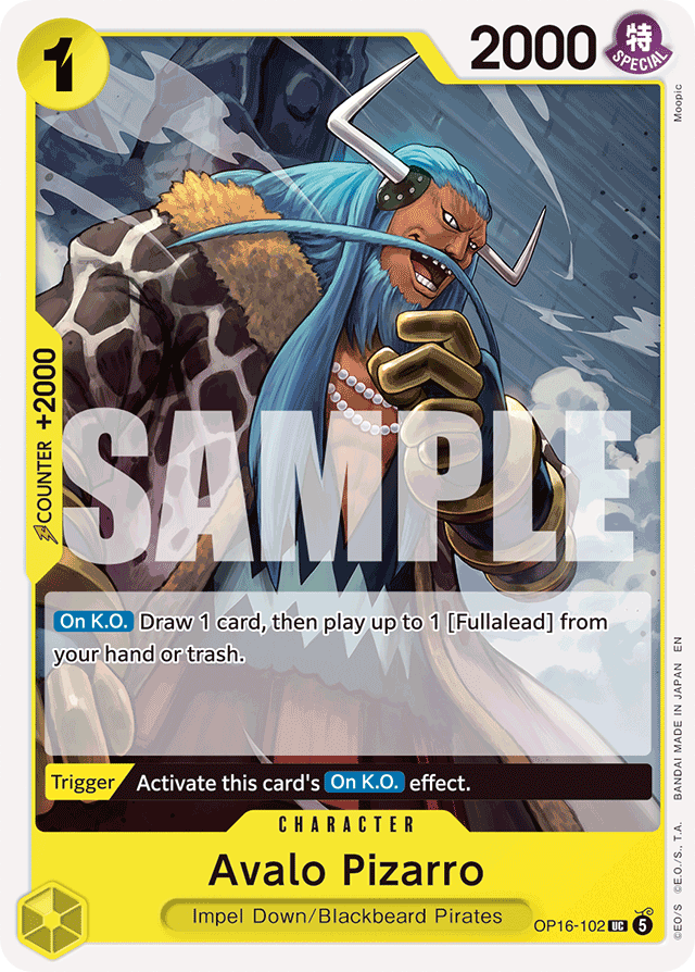 Avalo Pizarro OP16-102 card, The Time Of Battle