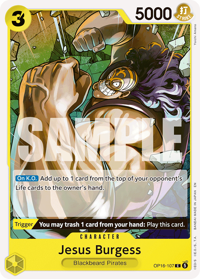 Jesus Burgess OP16-107 card, The Time Of Battle