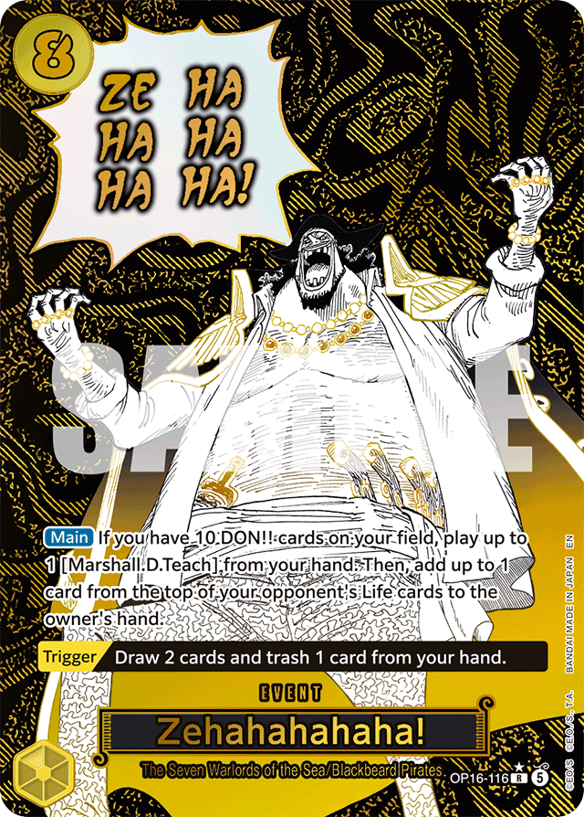 Zehahahahaha! OP16-116 Alt Art card, The Time Of Battle