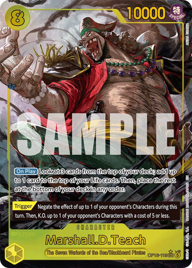 Marshall.D.Teach OP16-119 Alt Art card, The Time Of Battle