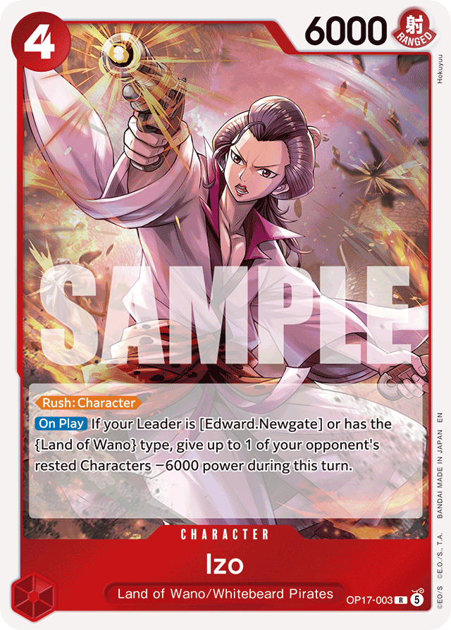 Izo OP17-003 card, The World's Strongest Warriors