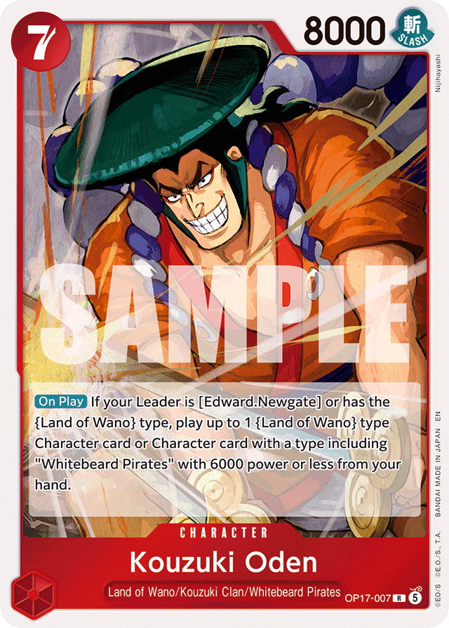 Kouzuki Oden OP17-007 card, The World's Strongest Warriors