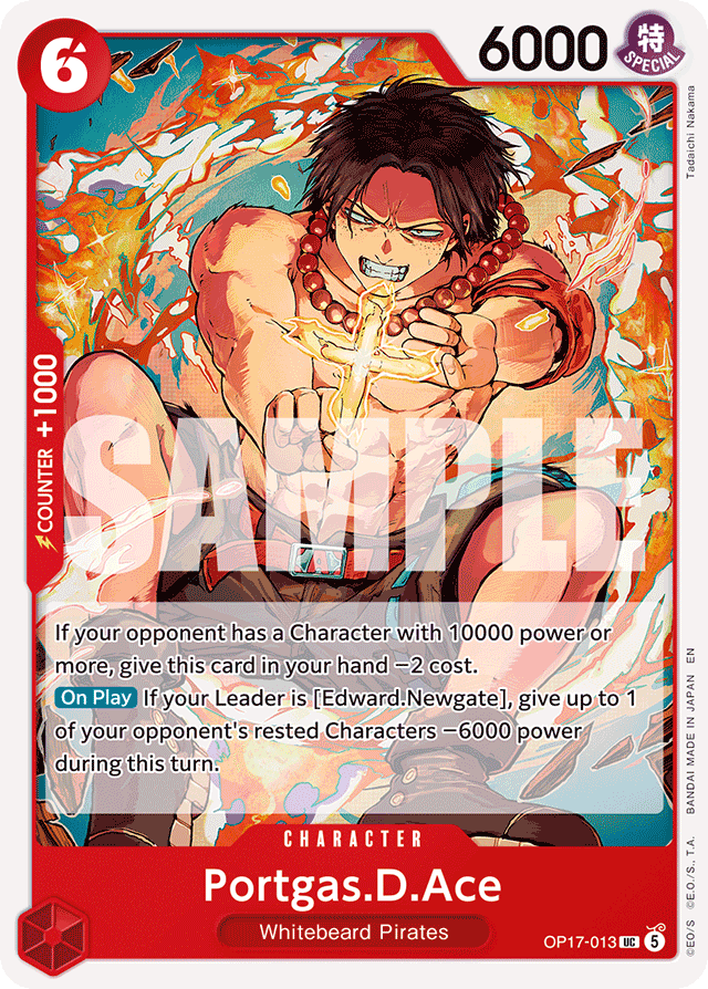 Portgas.D.Ace OP17-013 card, The World's Strongest Warriors