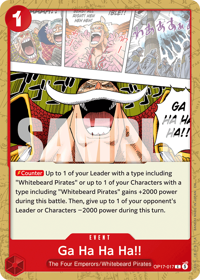 Ga Ha Ha Ha!! OP17-017 card, The World's Strongest Warriors