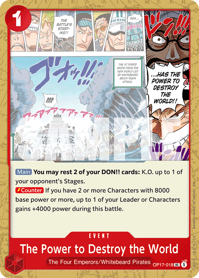 The Power to Destroy the World OP17-018 card, The World's Strongest Warriors