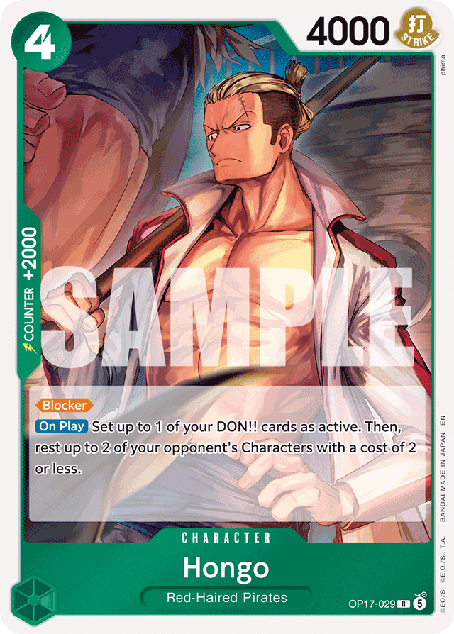 Hongo OP17-029 card, The World's Strongest Warriors