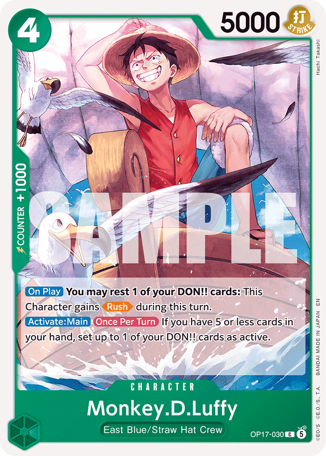 Monkey.D.Luffy OP17-030 card, The World's Strongest Warriors