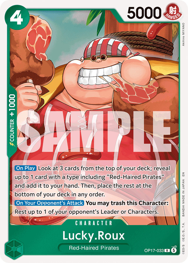 Lucky.Roux OP17-033 card, The World's Strongest Warriors