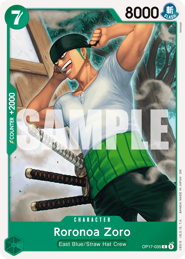 Roronoa Zoro OP17-035 card, The World's Strongest Warriors