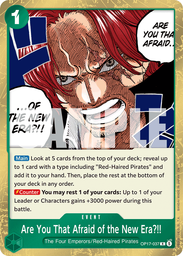 Are You That Afraid of the New Era?!! OP17-037 card, The World's Strongest Warriors