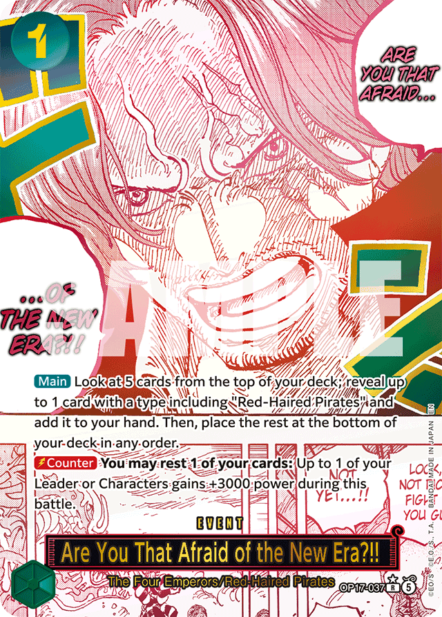 Are You That Afraid of the New Era?!! OP17-037 Alt Art card, The World's Strongest Warriors