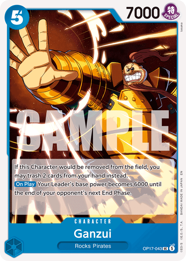 Ganzui OP17-043 card, The World's Strongest Warriors
