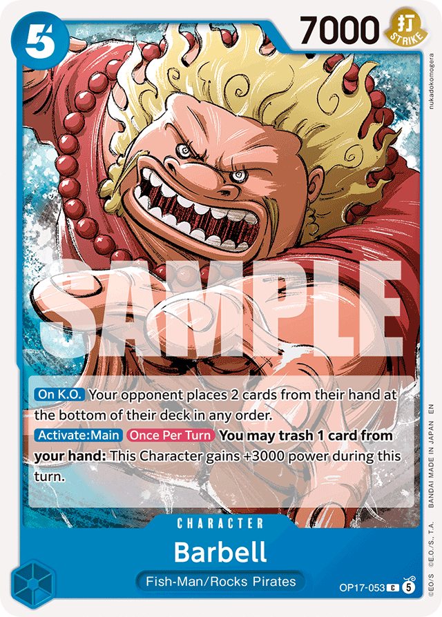Barbell OP17-053 card, The World's Strongest Warriors