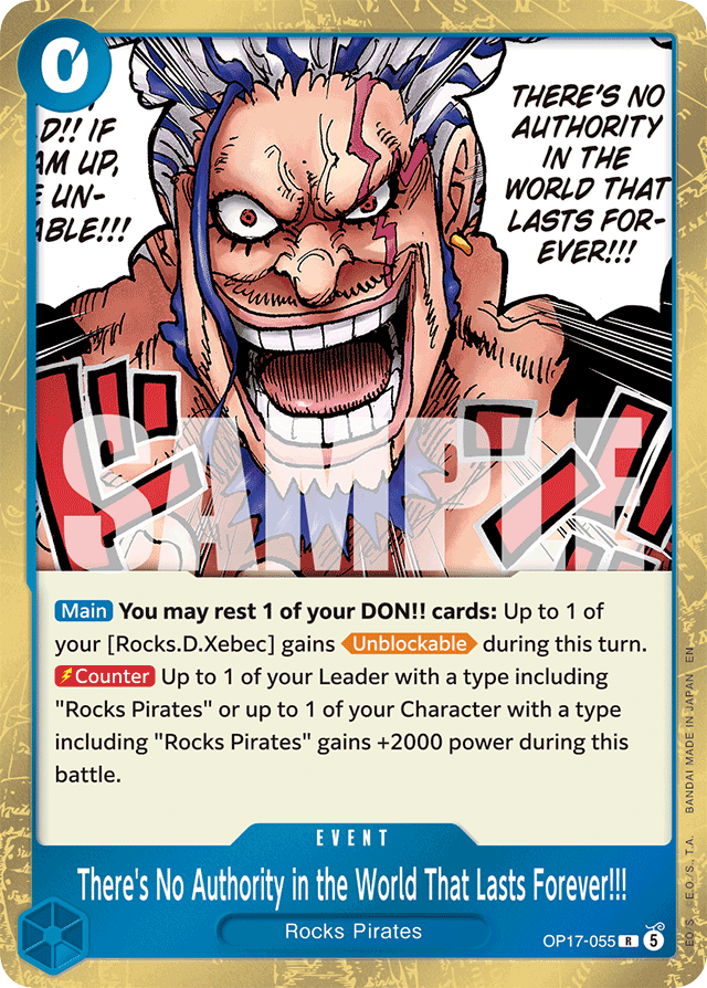 There's No Authority in the World That Lasts Forever!!! OP17-055 card, The World's Strongest Warriors