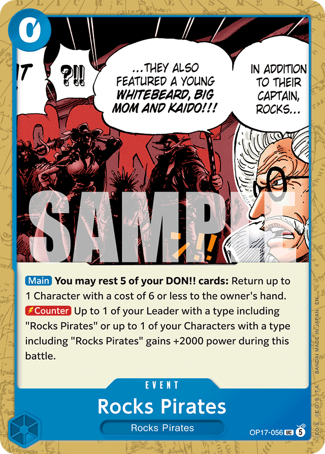 Rocks Pirates OP17-056 card, The World's Strongest Warriors