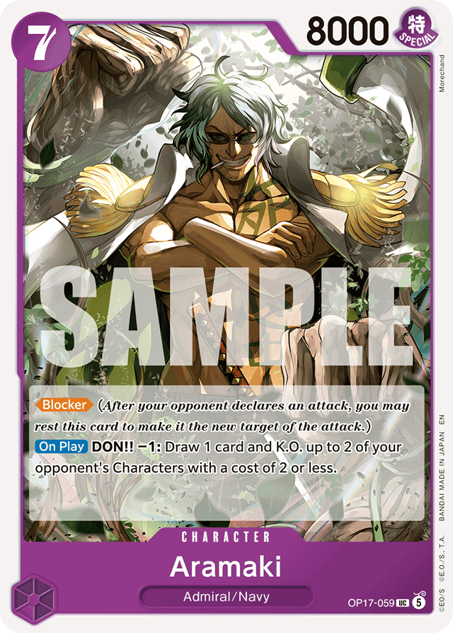 Aramaki OP17-059 card, The World's Strongest Warriors