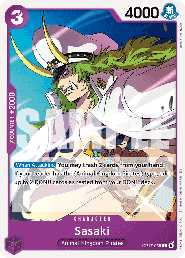 Sasaki OP17-068 card, The World's Strongest Warriors