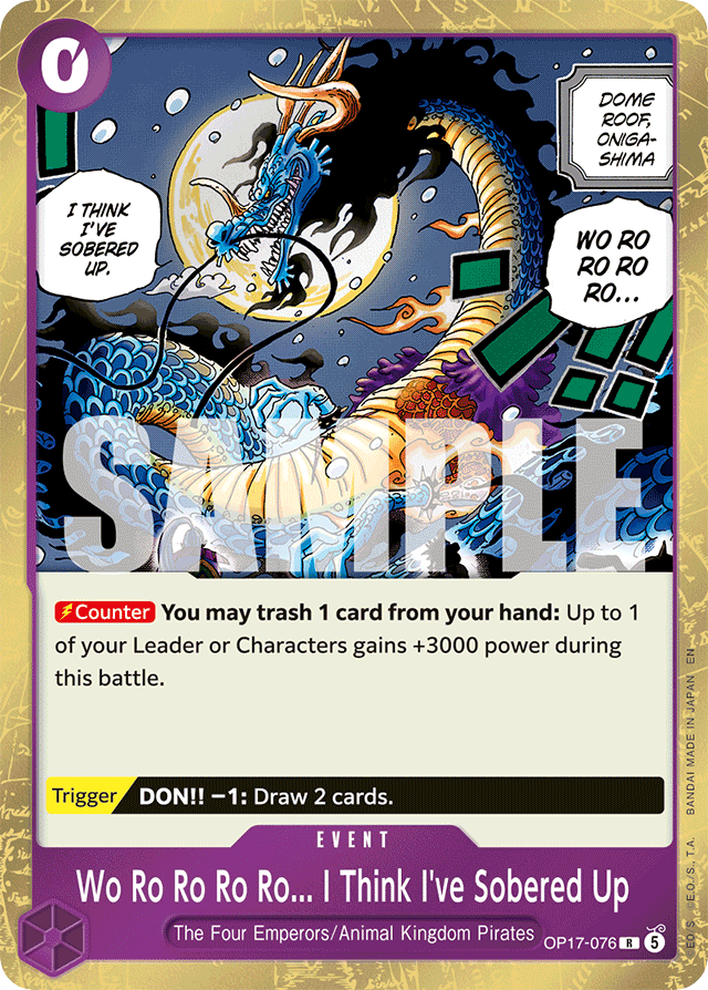 Wo Ro Ro Ro Ro... I Think I've Sobered Up OP17-076 card, The World's Strongest Warriors