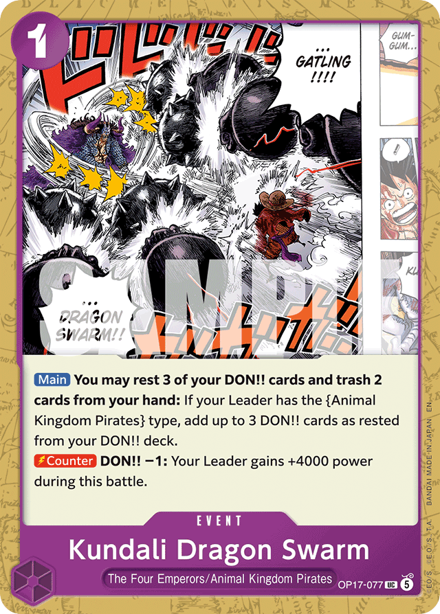 Kundali Dragon Swarm OP17-077 card, The World's Strongest Warriors