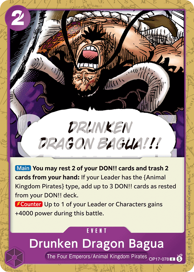 Drunken Dragon Bagua OP17-078 card, The World's Strongest Warriors