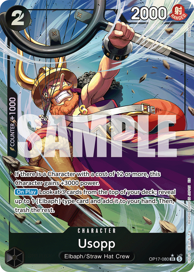 Usopp OP17-080 Alt Art card, The World's Strongest Warriors