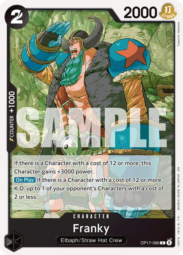 Franky OP17-090 card, The World's Strongest Warriors