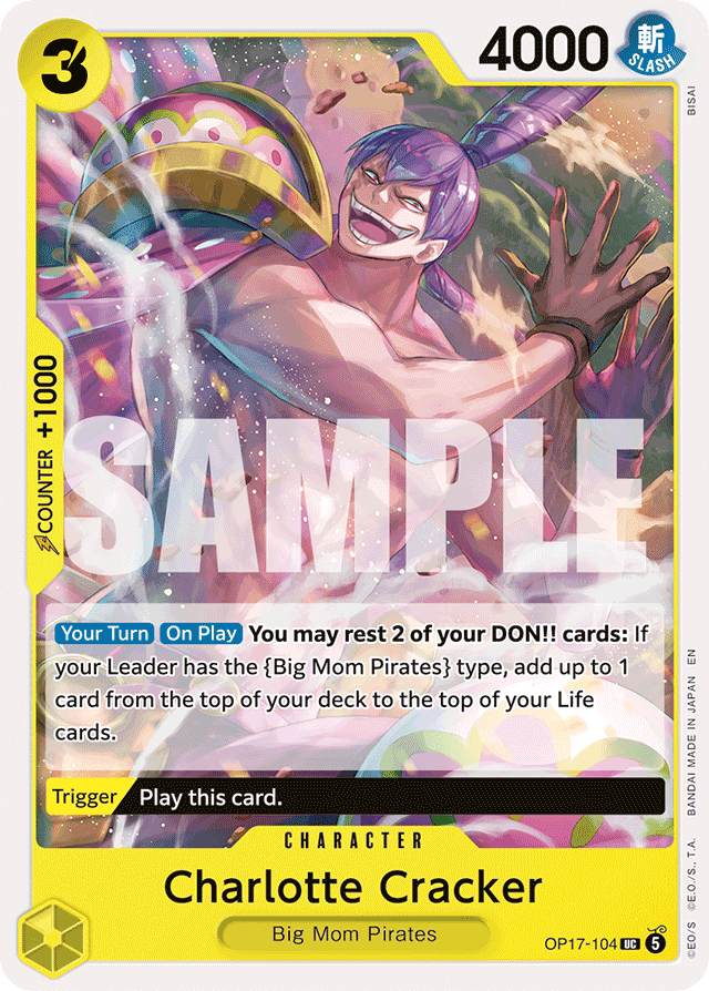 Charlotte Cracker OP17-104 card, The World's Strongest Warriors