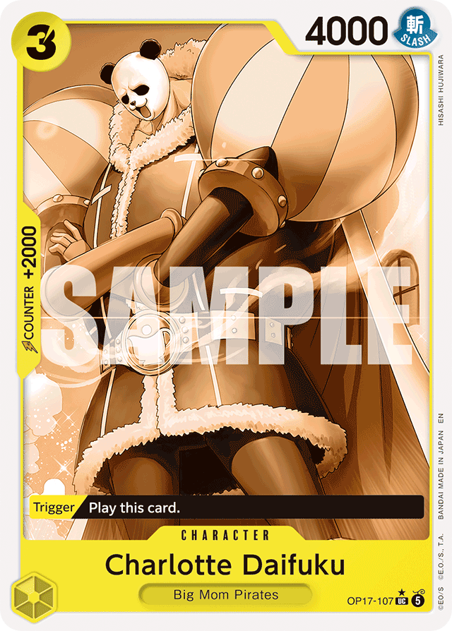 Charlotte Daifuku OP17-107 Pandaman Art card, The World's Strongest Warriors