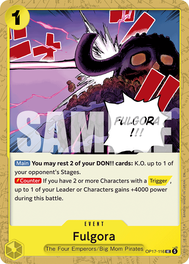Fulgora OP17-116 card, The World's Strongest Warriors