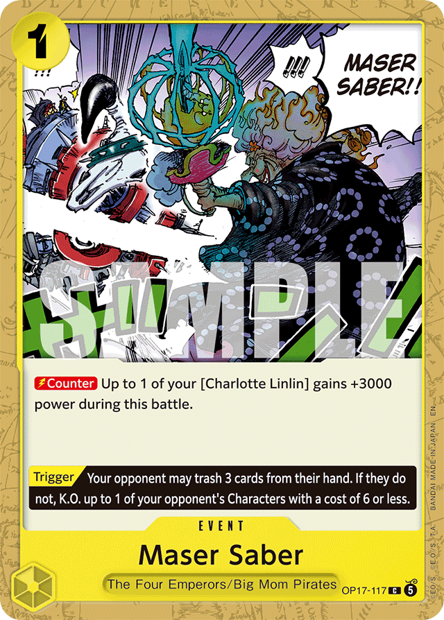 Maser Saber OP17-117 card, The World's Strongest Warriors