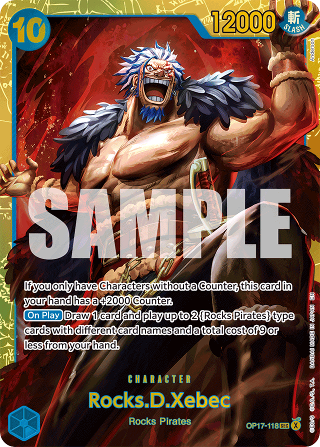 Rocks.D.Xebec OP17-118 card, The World's Strongest Warriors