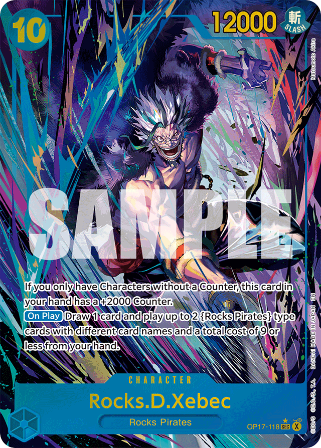 Rocks.D.Xebec OP17-118 Alt Art card, The World's Strongest Warriors