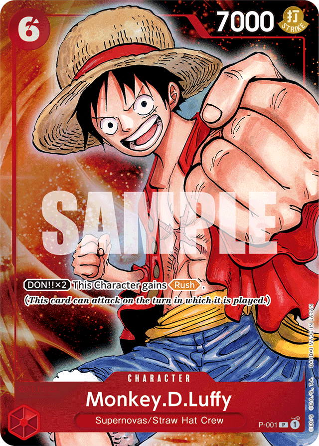 Monkey.D.Luffy P-001 Borderless card, Promos