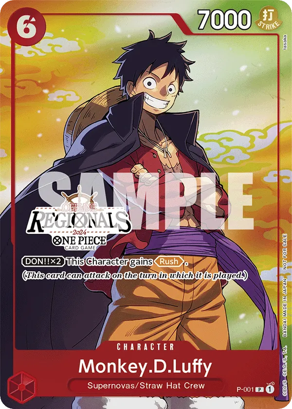 Monkey.D.Luffy P-001 Regional Participant Stamp card, Promos