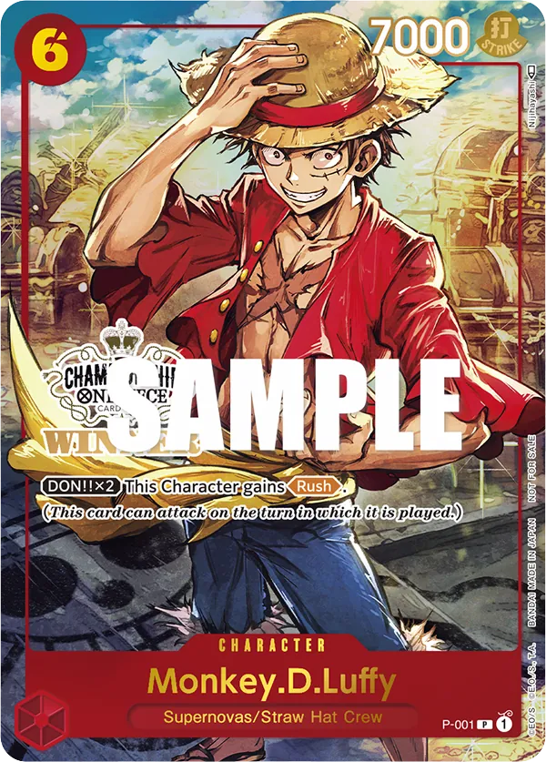 Monkey.D.Luffy P-001 Winner Stamp card, Promos